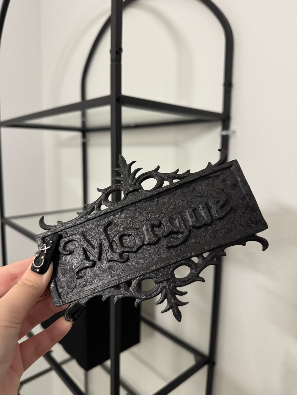 Black 'Morgue' Gothic Wall Plaque - Home Wall Decor